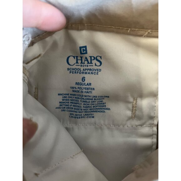 Chaps Boys Size 6 Tan School Uniform Shorts Pockets Adjustable Waist Tagless - Picture 3 of 3